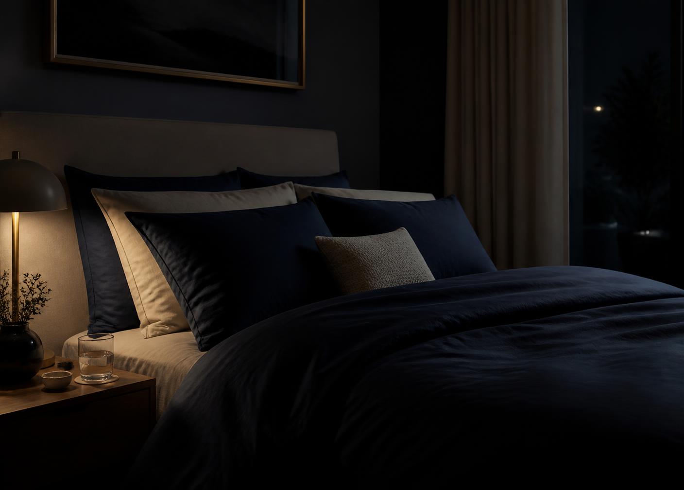 Man sleeping through the whole night in a dark bedroom